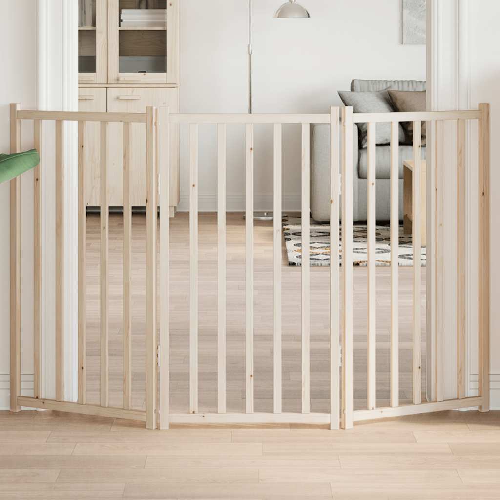 Naturaalne kokkupandav nulupuidust koeravärav heledas kodus