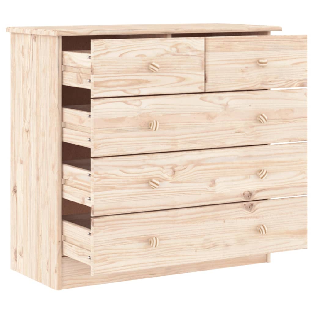 Viie sahtliga männipuidust kummut ALTA, 77 × 35 × 73 cm - Pilt 3