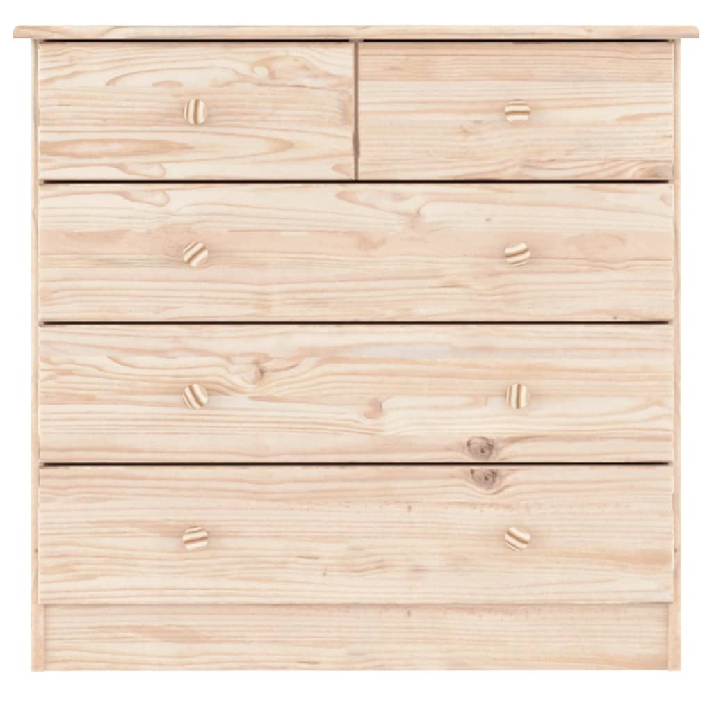Viie sahtliga männipuidust kummut ALTA, 77 × 35 × 73 cm - Pilt 4