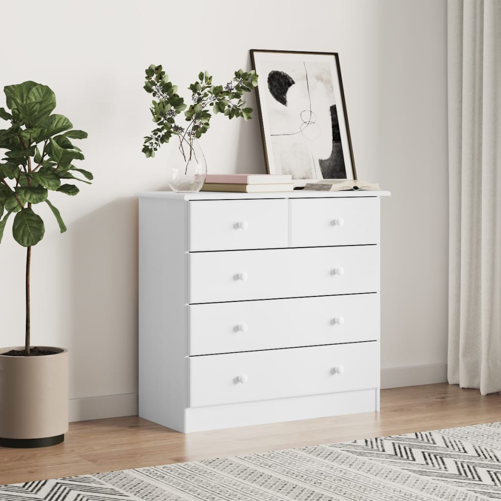 Viie sahtliga männipuidust kummut ALTA, 77 × 35 × 73 cm - Pilt 11