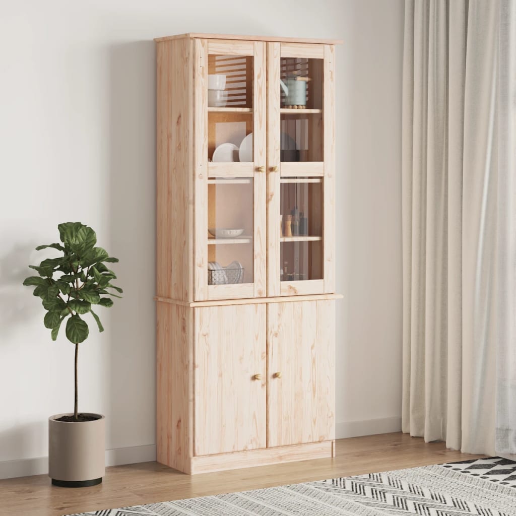 Männipuidust vitriinkapp ALTA, 77 × 35 × 186,5 cm