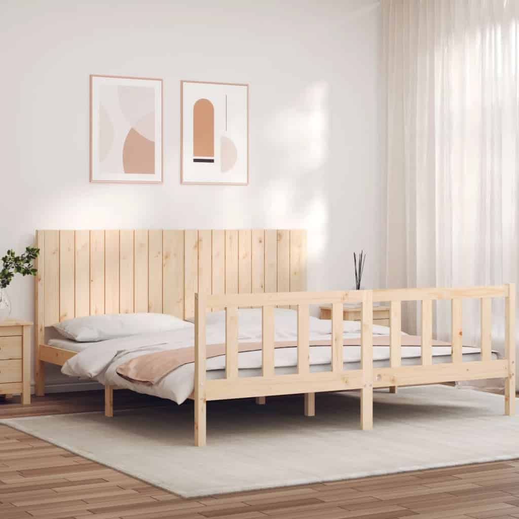 Männipuidust voodiraam peatsi ja jalutsiga – tootevaade