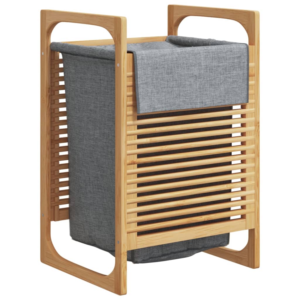Bambusest pesukorv halli pesukotiga, 40 × 35 × 61 cm – tootevaade