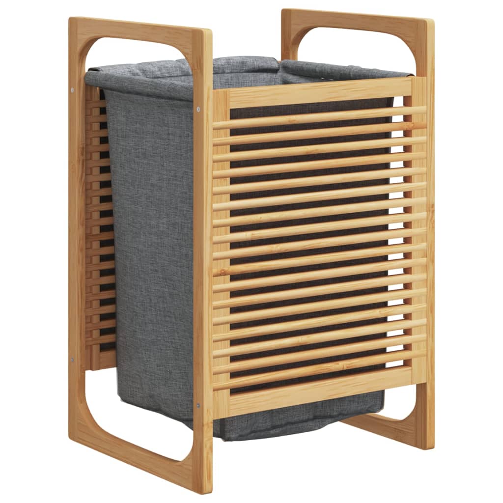 Bambusest pesukorv halli pesukotiga, 40 × 35 × 61 cm – tootevaade