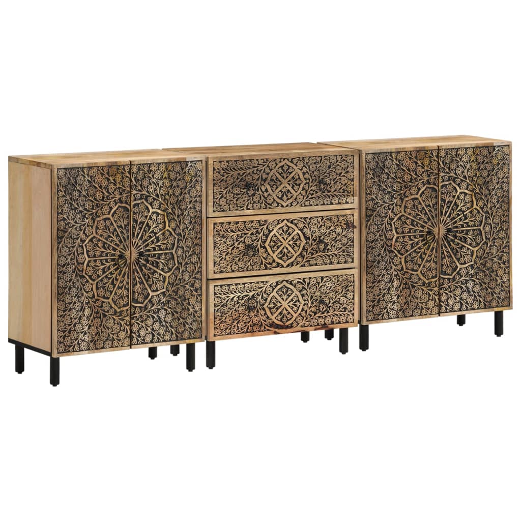 Mangopuidust puhvetkapid lillemustriga, 3 tk, 60 × 33 × 75 cm