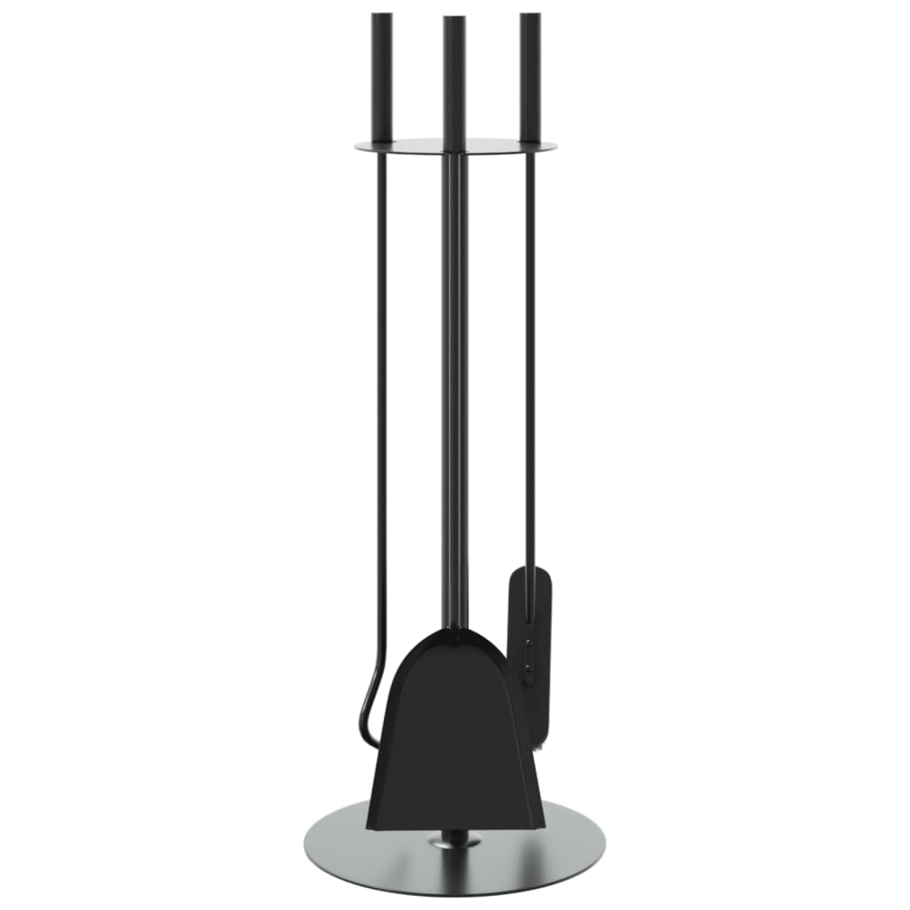 4-osaline terasest kaminatarvikute komplekt, must, 59 cm - Pilt 4