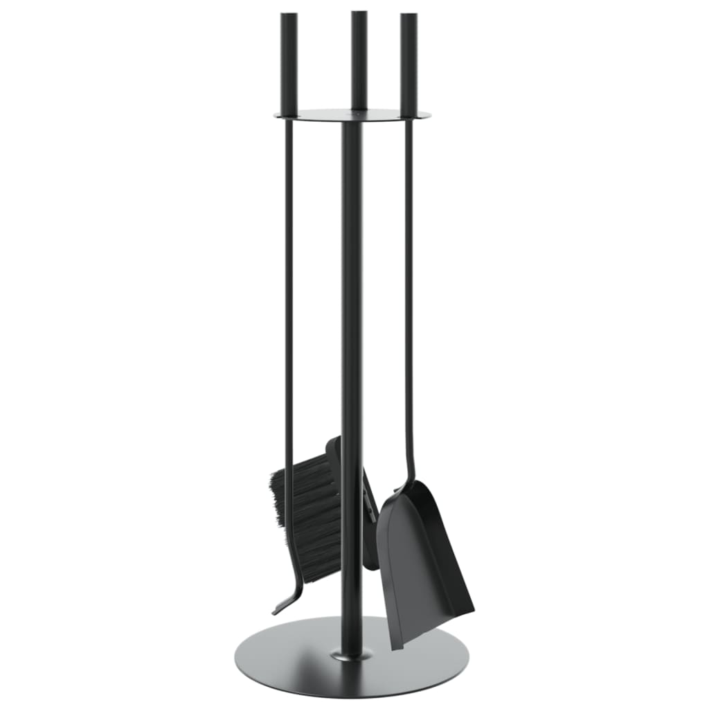 4-osaline terasest kaminatarvikute komplekt, must, 59 cm - Pilt 7