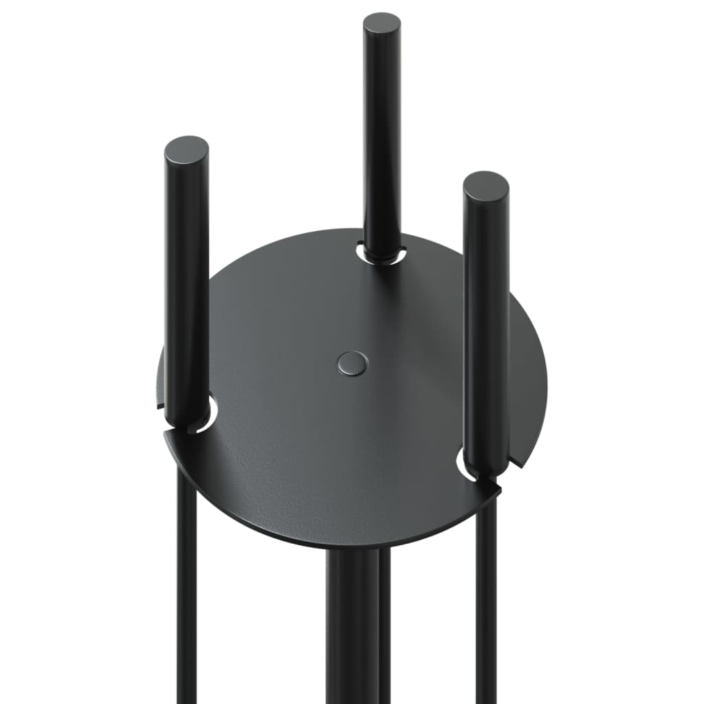 4-osaline terasest kaminatarvikute komplekt, must, 59 cm - Pilt 8