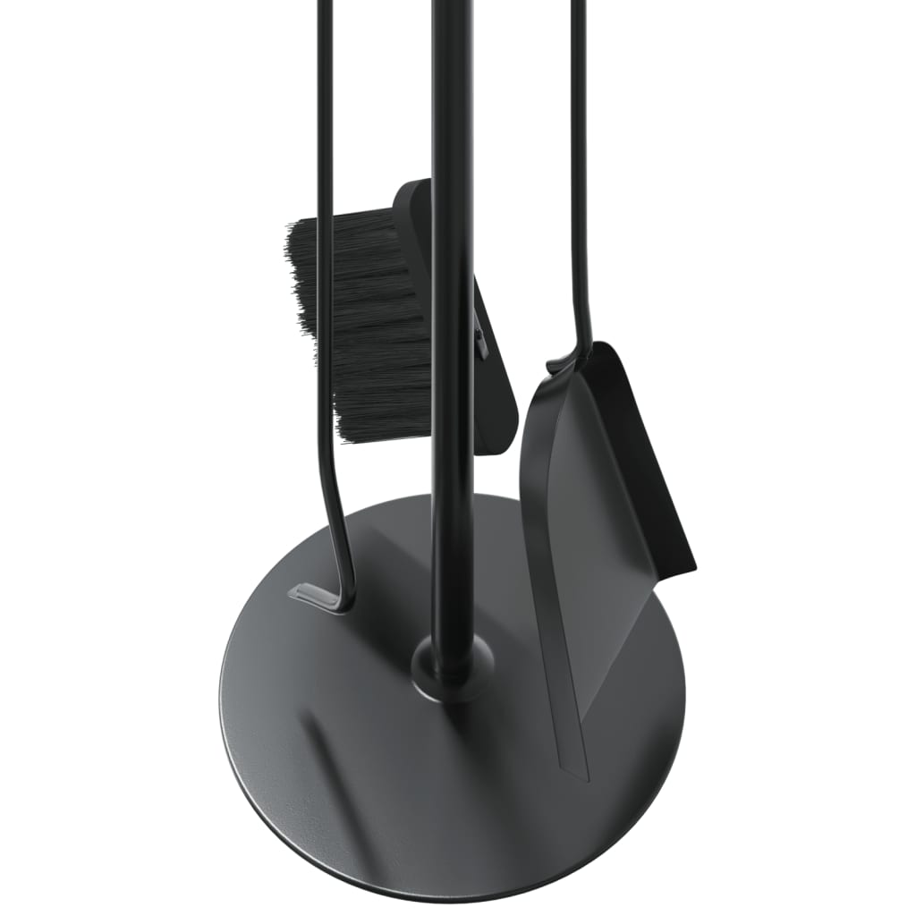 4-osaline terasest kaminatarvikute komplekt, must, 59 cm - Pilt 9