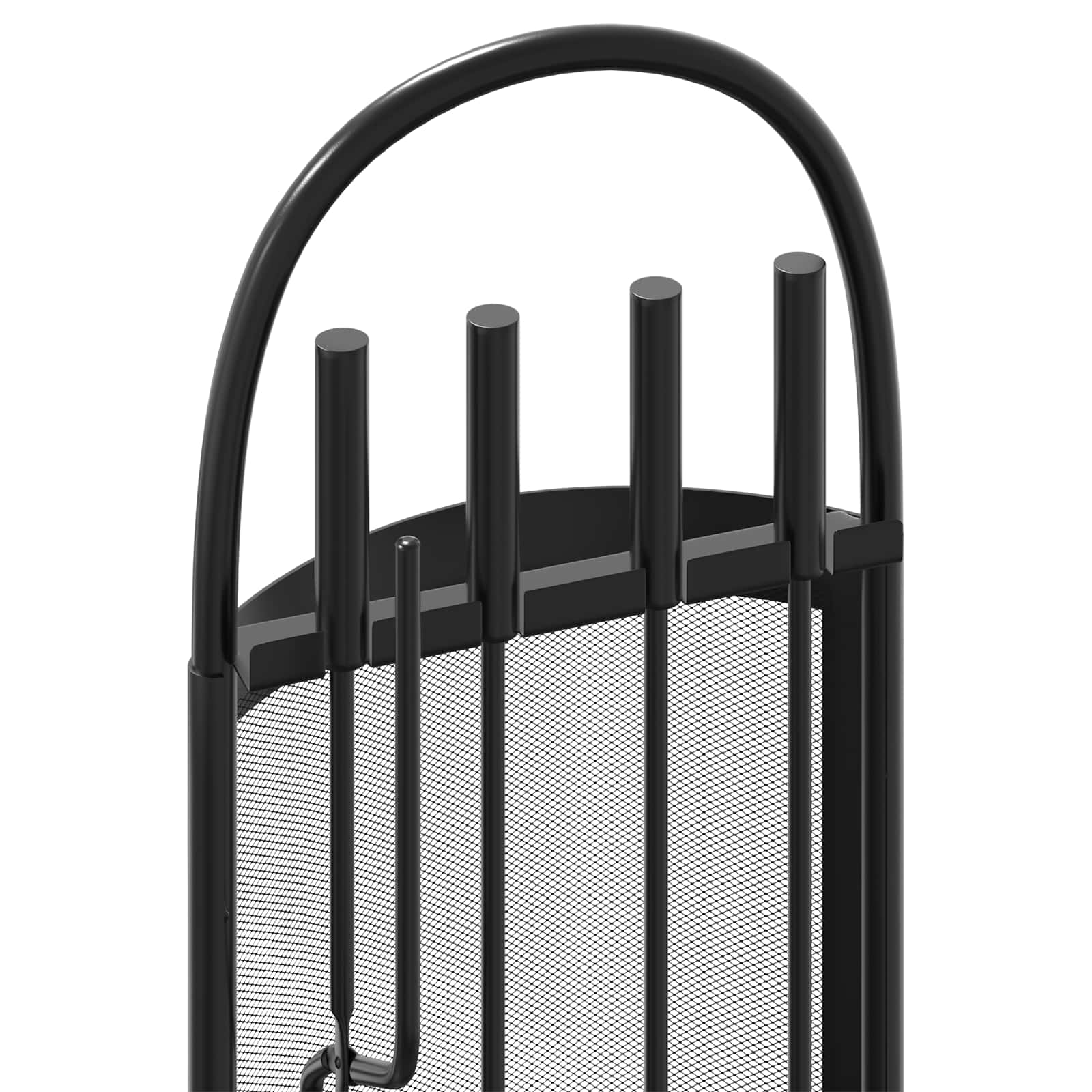 5-osaline terasest kaminatarvikute komplekt, must, 66 cm - Pilt 6