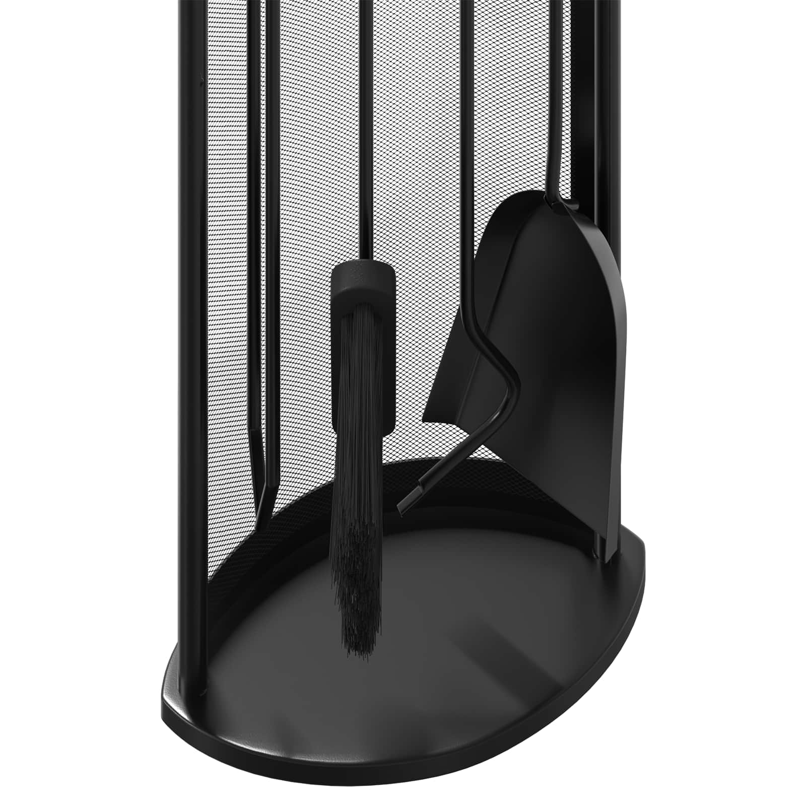 5-osaline terasest kaminatarvikute komplekt, must, 66 cm - Pilt 7