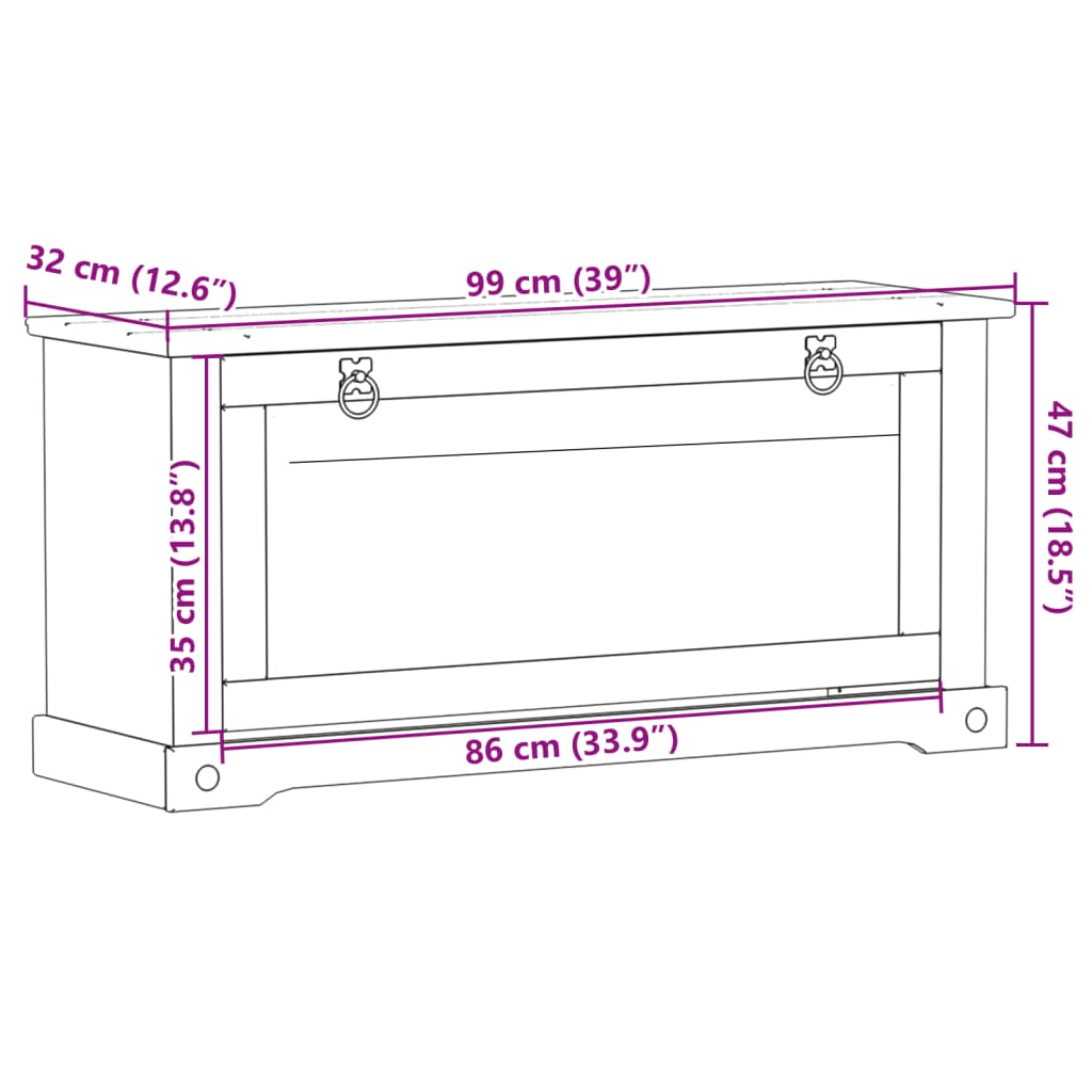 Männipuidust jalatsikapp CORONA, laius 99 cm - Pilt 9