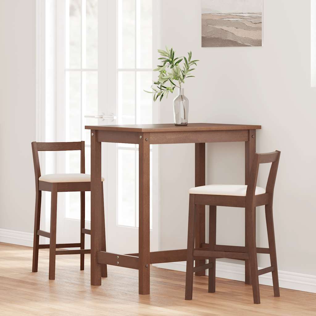 Kummipuidust baaritoolid, istmekõrgus 61 cm, 2 tk – tootevaade