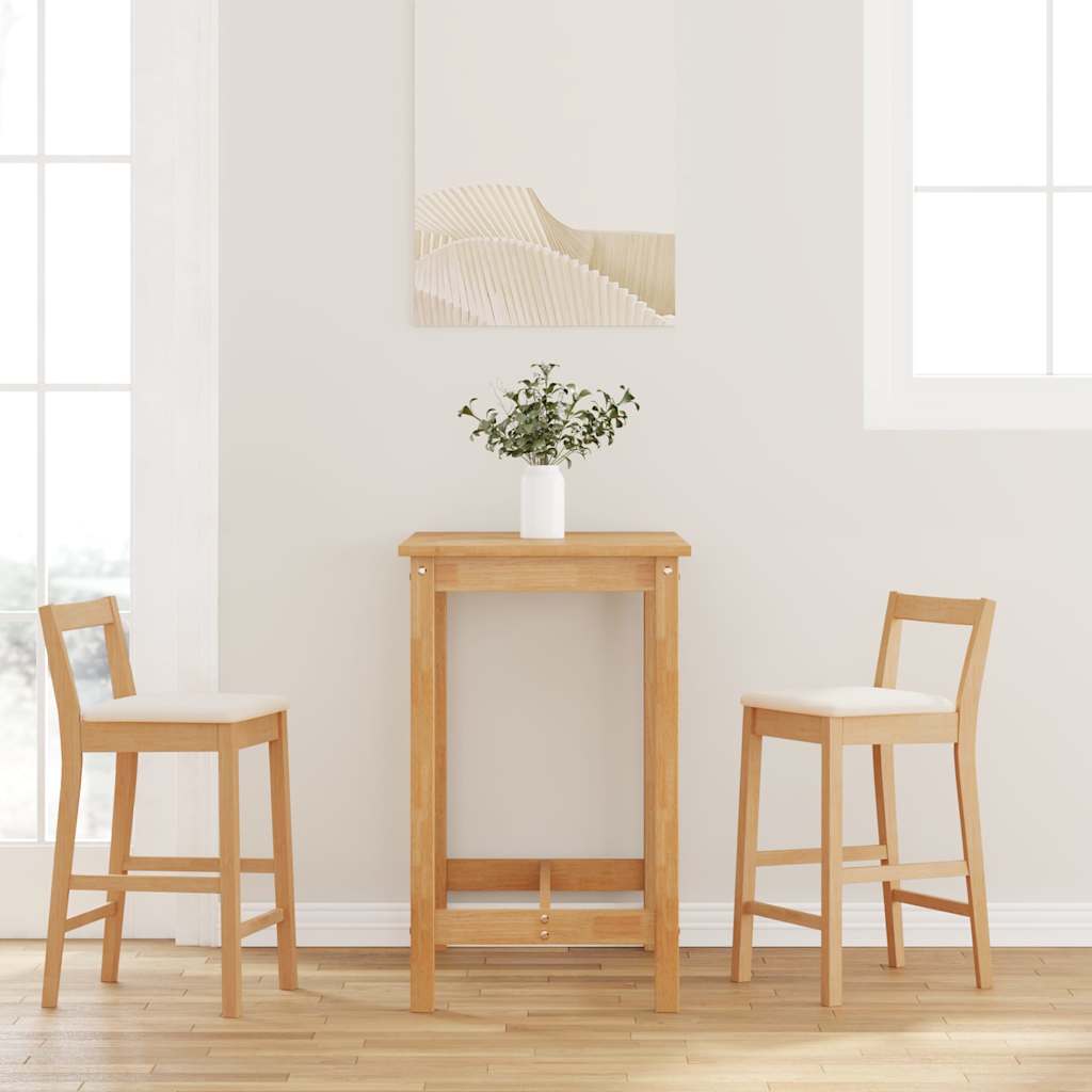 Kummipuidust baaritoolid, istmekõrgus 61 cm, 2 tk – tootevaade