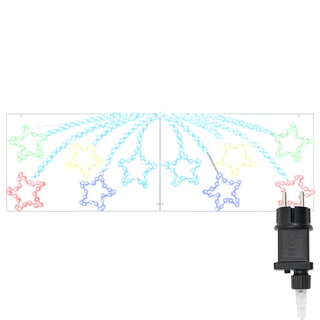 Tähtedega LED-jõulukaunistus 182 × 58 cm, 432 LED-i, mitmevärviline - Pilt 2