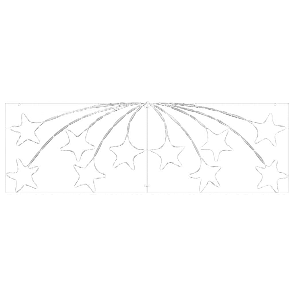 Tähtedega LED-jõulukaunistus 182 × 58 cm, 432 LED-i, mitmevärviline - Pilt 5