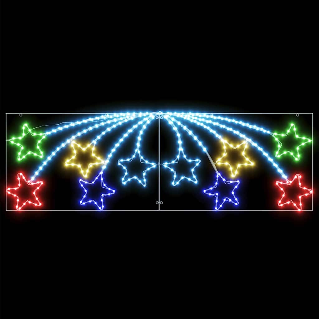 Tähtedega LED-jõulukaunistus 182 × 58 cm, 432 LED-i, mitmevärviline - Pilt 6