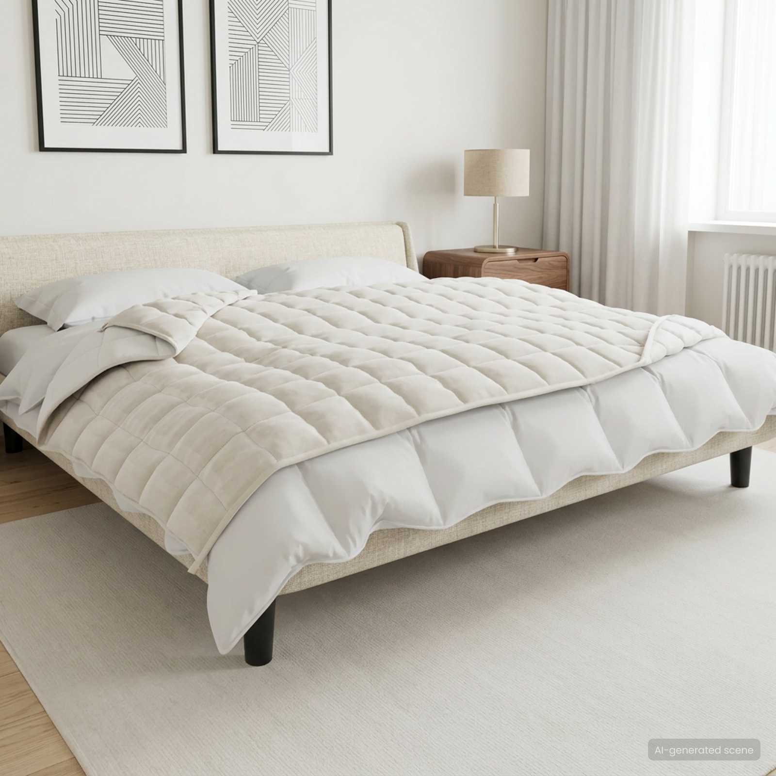 Raskustekk, valge, 155 × 220 cm, 7 kg